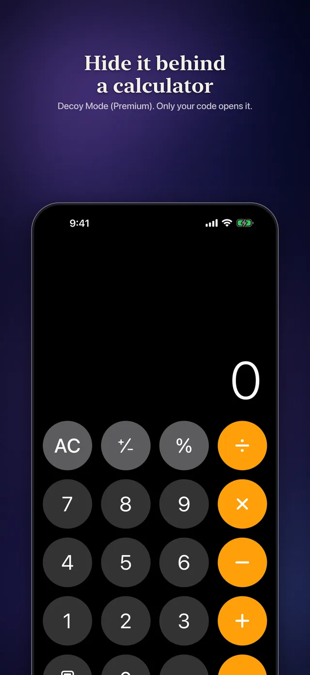 Decoy Mode: the journal hidden behind a working calculator (Premium)