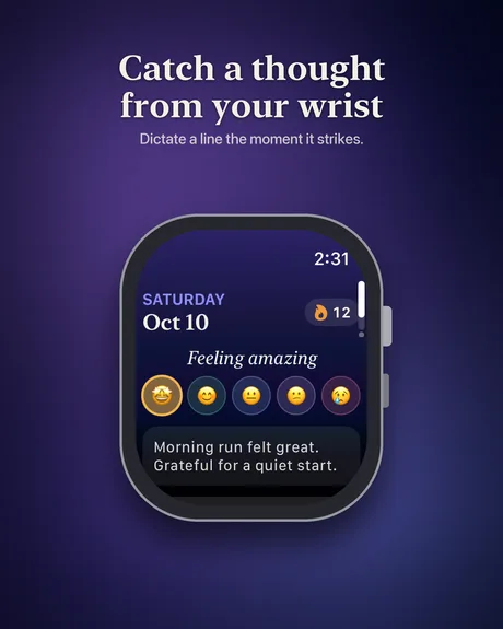 Apple Watch showing today's saved entry